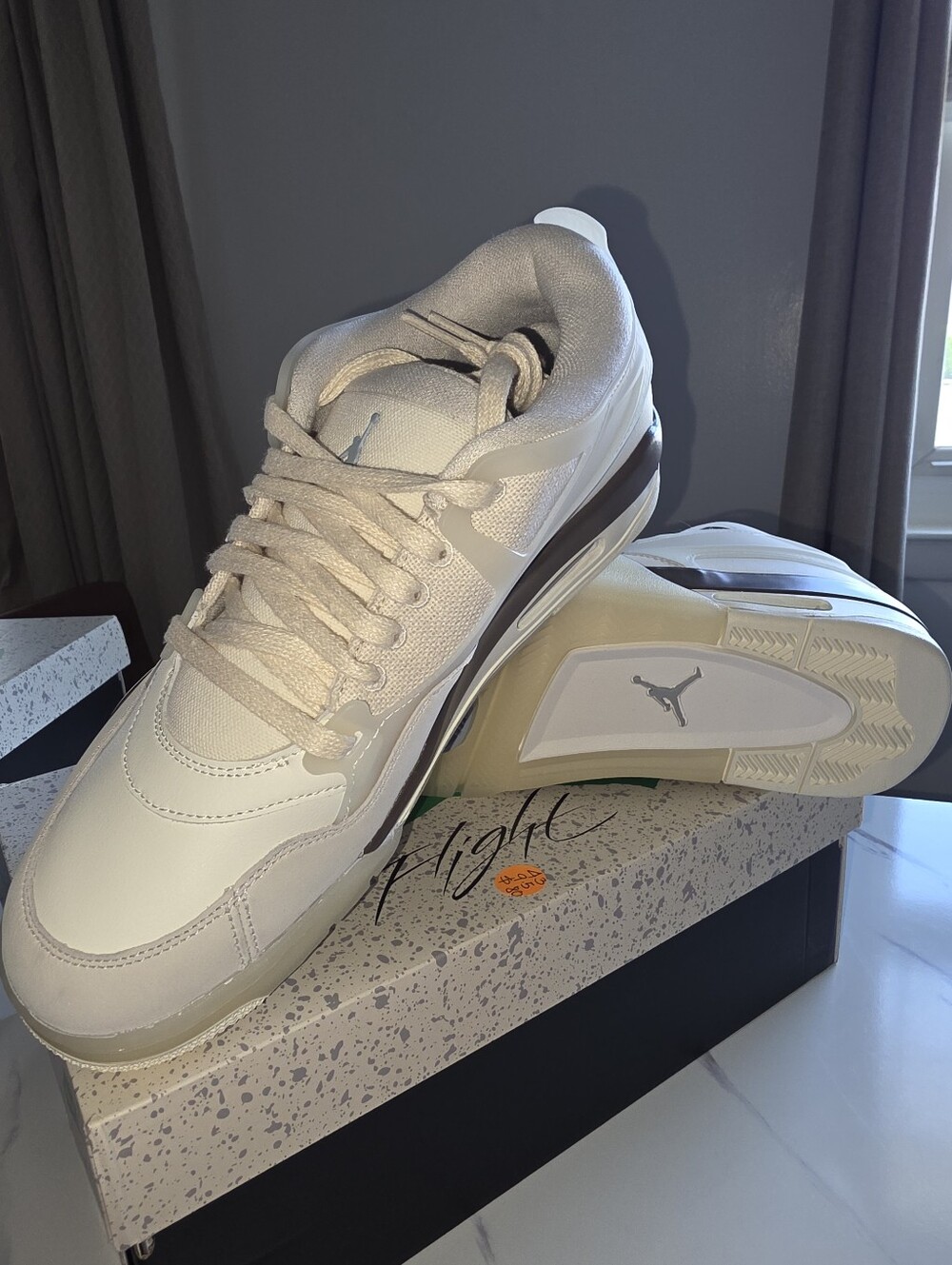 Jordan Men’s Cream Low Top Sneakers